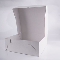 Lot de stock – Boîte à gâteau en carton ondulé blanc, écologique, jetable, de qualité alimentaire, recyclé, pour emballage cadeau d'anniversaire et pâtisserie
