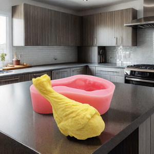 Silicone Chicken Leg Mold Pink 1 Piece For Cake Decorating DIY Fondant Molds - Product Image 1