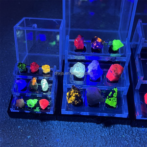 UV phản ứng đá quý hộp hiển thị tinh thể UV khoáng sản đá thô hyalite Hồng Calcite Lapis Lazuli willemite dầu khí thạch anh - Product Image 6