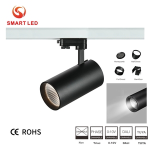 3W-40W ฟิกซ์ด์บีน 15 ° /24 ° /36 ° /60 °   ไฟติดราง LED COB อะลูมิเนียม ปรับความสว่างได้ Dali 0-10V ไฟสปอตไลท์สำหรับร้านค้าสมัยใหม่ - Product Image 1