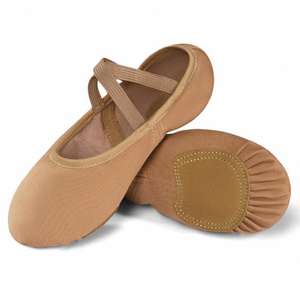Chaussons de danse ballerine Dynadans en stock, vente en gros, ballerines plates, ballerines en toile extensible marron, chaussures de danse pour femmes/filles, chaussures de danse rose - Product Image 2