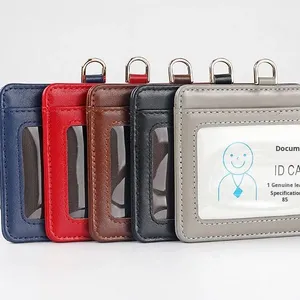 Gold Bass First-Layer PU Leather <b>Card</b> and Badge <b>Holder</b> for Business and ID <b>Cards</b> Employee Work Access <b>Card</b> <b>Holder</b> - Product Image 1