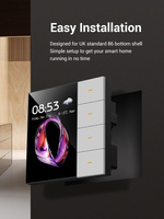 Panneau de commande intelligent 4.0-4.9'' à écran tactile 4 gangs Zigbee/WiFi étanche 10A en verre pour maison connectée Smart Life