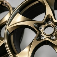 Jantes personnalisées en bronze champagne forgé à cinq branches 20x9J pour Tesla Model Y 5x114.3 ET34 CB64.1 pour les modèles EV personnalisés