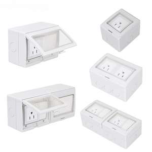 Boîte de prise étanche extérieure IP55 américaine à deux chiffres 16A ouverte avec prise murale inférieure - Product Image 5