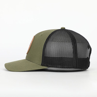 Casquette Trucker personnalisée à 6 panneaux, structurée, en sergé de polycoton, dos en maille, fermeture snapback, vente en gros, logo patch OEM, vierge, réglable