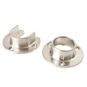 Prises de poteau de placard en zinc robuste <span class=keywords><strong>Support</strong></span> d'extrémité de tige <span class=keywords><strong>support</strong></span> de tige de bride <span class=keywords><strong>support</strong></span> de tuyau pour <span class=keywords><strong>tringle</strong></span> de <span class=keywords><strong>rideau</strong></span> de douche de garde-robe de placard - Product Image 5