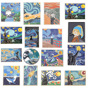 17スタイルアリババホット販売漫画かわいい面白いコーヒーカップブローチ合金バッジティーフラワーカップ装飾ピンソフトエナメルピン - Product Image 2