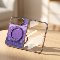 Étui de téléphone pliable pour iPhone 18 Duo avec support rotatif - Matériau PC texturé, protection magnétique