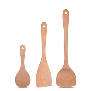 Großhandel Custom Healthy Kitchen Supplies 3-teiliges Set Holz kochs patel Reis löffel Set