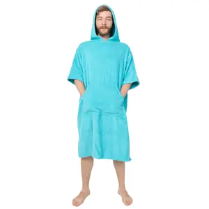 Asciugamano Poncho da Surf da spiaggia per adulti accappatoio da nuoto con cappuccio in cotone all'aperto