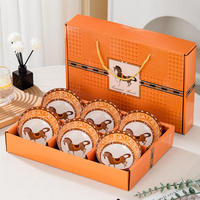 Ensemble de bols en céramique Cheval du Nouvel An 2026 - 6 pièces, vaisselle de luxe, coffret cadeau