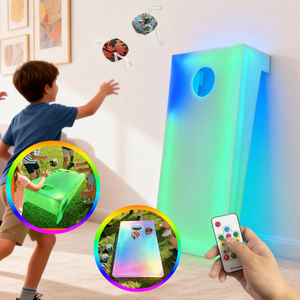 Planche de jeu de Cornhole LED RGBW à changement de couleur avec télécommande, rechargeable, étanche IP65, lumineuse, pour mariages, bars et fêtes - Product Image 4