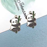 Panda mignon pendentif à breloques émail métal petites breloques collier Bracelet bijoux à bricoler soi-même faisant des accessoires