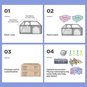 Valla de juego de seguridad de tela Oxford para juegos al aire libre y uso en centros comerciales, Corralitos plegables para bebés para niños - Product Image 2