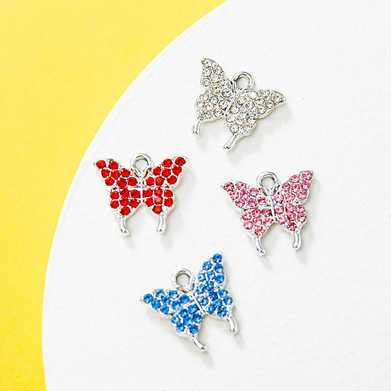 Rhinestone Butterfly Charms Gold Plated Pendants Pave Crystal Accessories  for Necklace Bracelet Jewelry Making DIY Crafting