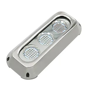 Rectangular 180W 270W 316 Acero inoxidable IP68 alto lumen RGBW a todo Color Led luz subacuática para velero yate muelle marino