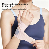 Attelle de poignet en nylon OEM personnalisée pour femme, respirante, légère, avec fermeture magnétique, pour la gym, le fitness, le badminton et usage quotidien