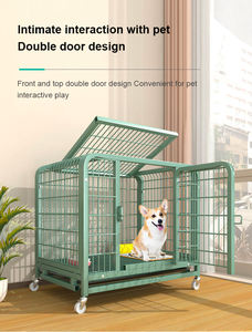 Kinghotpet Pet grande gabbia pieghevole canile filo di ferro di ultima progettazione gabbia pieghevole per cane gatto domestico cassa - Product Image 6