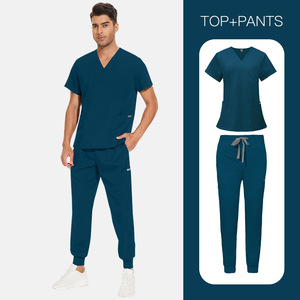 Conjuntos de uniformes médicos unisex transfronterizos de tela Dobby de poliéster para enfermeras y médicos, estilo europeo, para comercio exterior. - Product Image 3
