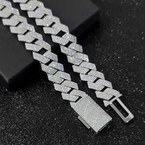 היפ הופ תכשיטים 15 מ "מ 4 שורות חתוביות cz אבן prong קוואן שרשרת תליון זהב לבן פראונג מיאמי קובן לגברים - Product Image 4