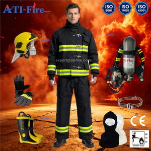 Tenue de <span class=keywords><strong>pompier</strong></span> ATI-FIRE, équipement de protection certifié CE EN469, Nomex IIIA Aramid 4 couches, sauvetage incendie, vente en gros OEM en usine - Product Image 5