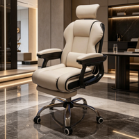 Chaise de gaming ergonomique moderne en similicuir avec appui-tête réglable et dossier inclinable pour le bureau à domicile et le streaming