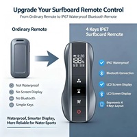Télécommande sans fil OEM ODM personnalisée IP67 étanche à 4 touches avec écran LCD pour planche de surf électrique hydrofoil et dispositif marin