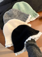 Chapeau de pêcheur en dentelle tricotée, style décontracté polyvalent pour femmes coréennes, automne/hiver