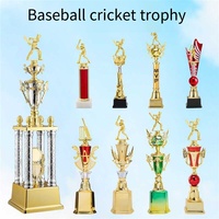 Trophée personnalisé de baseball et de cricket pour la compétition scolaire et les entraînements des enfants – Personnalisation de trophées de cricket et de baseball