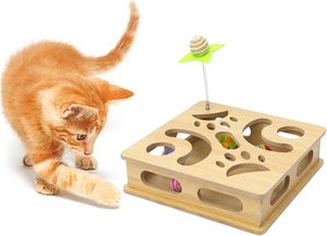 İnteraktif Güvenli Ahşap Çoklu Toplu Kedi Oyuncağı İç Mekan Kedileri İçin - Product Image 2