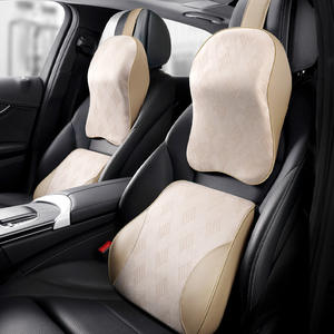Juego de soporte lumbar y almohada para el cuello para coche, ergonómico para asiento del conductor, cojín interior para coche, diseño sencillo, uso en las cuatro estaciones - Product Image 1