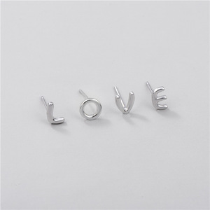 Pendientes de plata de ley S925 con 26 letras, <span class=keywords><strong>a</strong></span> la moda y simple, clásicos, para hombres y mujeres, regalo al por mayor - Product Image 6