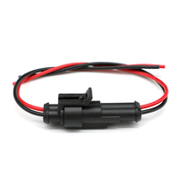 Connecteur de faisceau étanche automobile AMP Superseal série 1,5 mm 282080-1 2 broches en laiton PA GF Plastique Bornes USB Femelle
