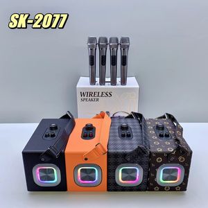 El Mejor Micrófono inalámbrico con pantalla de letras de 60W <span class=keywords><strong>para</strong></span> <span class=keywords><strong>Karaoke</strong></span>, altavoz estéreo portátil inalámbrico con diente azul con micrófono, graves más fuertes - Product Image 4