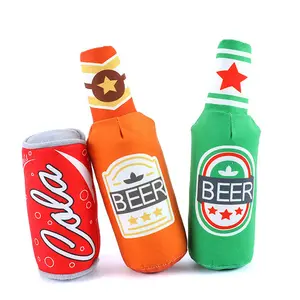 UTOYS Plush Wine Bottles Cola bottle Dog Toys Tooth Grinding Toys with beep soundmaking beer bottle