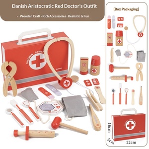 Ensemble de jeu de simulation de <span class=keywords><strong>docteur</strong></span> <span class=keywords><strong>en</strong></span> <span class=keywords><strong>bois</strong></span> pour enfants, outils médicaux éducatifs, jouets de jeu de rôle - Product Image 2