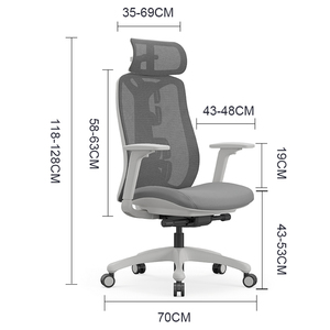 Comoda <span class=keywords><strong>Sedia</strong></span> da <span class=keywords><strong>Ufficio</strong></span> Ergonomica Direzionale con Schienale Alto in Rete dal Design Moderno - Product Image 6