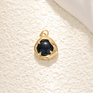 Premium Black Love Collar Zircon Drop Oil Leopard <span class=keywords><strong>Print</strong></span> Peach Heart Colgante Black Agate Irregular - Product Image 4