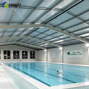 Structure de complexe sportif aquatique à grande portée en acier modulaire préfabriqué à haute clarté pour piscine - Product Image 1