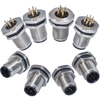 Connecteur M12 90 degrés a B C D X 3 4 5 8 12 17 broches Connecteur PCB Capteur Mâle Femelle Prise Socket Connecteur M12 pour voiture