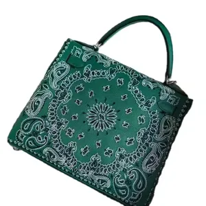 Luxury brand bag 5A quality leather embroidery process green/silver buckle all-in-one large capacity handbag bag female
