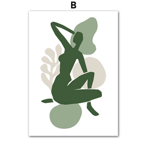 Stampe d'Arte Minimalista con Figure Astratte Verdi e Piante, <span class=keywords><strong>Disegni</strong></span> Geometrici Boho su Tela <span class=keywords><strong>per</strong></span> Soggiorno e Arredamento Casa - Product Image 6