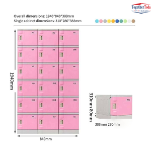 Casiers de rangement en plastique à 18 compartiments, multicolores, empilables, pour supermarchés, gymnases et espaces publics - Product Image 1