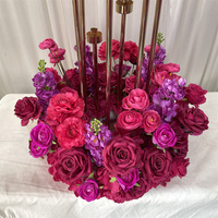IFG Wholesale Classic Hot pink Table Flower Wreath for Candle Holder Floral Rings Wedding Decorations