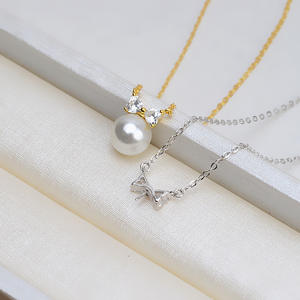 Ensemble de bijoux fins Wenchi en argent S925, pendentif personnalisé pour femme, bague tête de papillon, nœud perlé, accessoires DIY, plateau Chine 16743 - Product Image 3