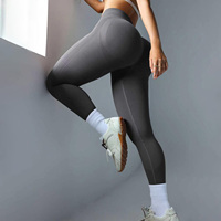 Leggings de Yoga Personalizados, Sin Costuras, de Cintura Alta, Ajustados, de Secado Rápido, Color Sólido, Efecto Push-Up, para Gimnasio y Fitness, para Mujer