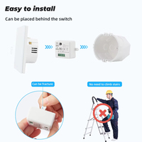 Module intelligent sans fil QIACHIP Mini, interrupteur à bouton poussoir, lumière, 433 MHz, télécommande électrique pour la maison, panneau mural marche/arrêt, 220 V 10 A, LED