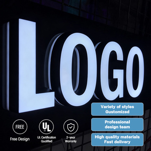 Özel parlayan akrilik çift aydınlatmalı 3D kanal iş için Led ışık mektup işareti Led Logo işareti kapalı tabela mağaza işareti - Product Image 5