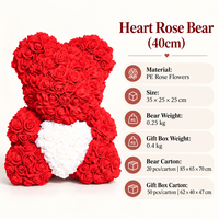 Ours en peluche rose éternelle fait main avec boîte cadeau de luxe, cadeau romantique parfait pour la Saint-Valentin, un mariage, un anniversaire, la fête des mères, décoration